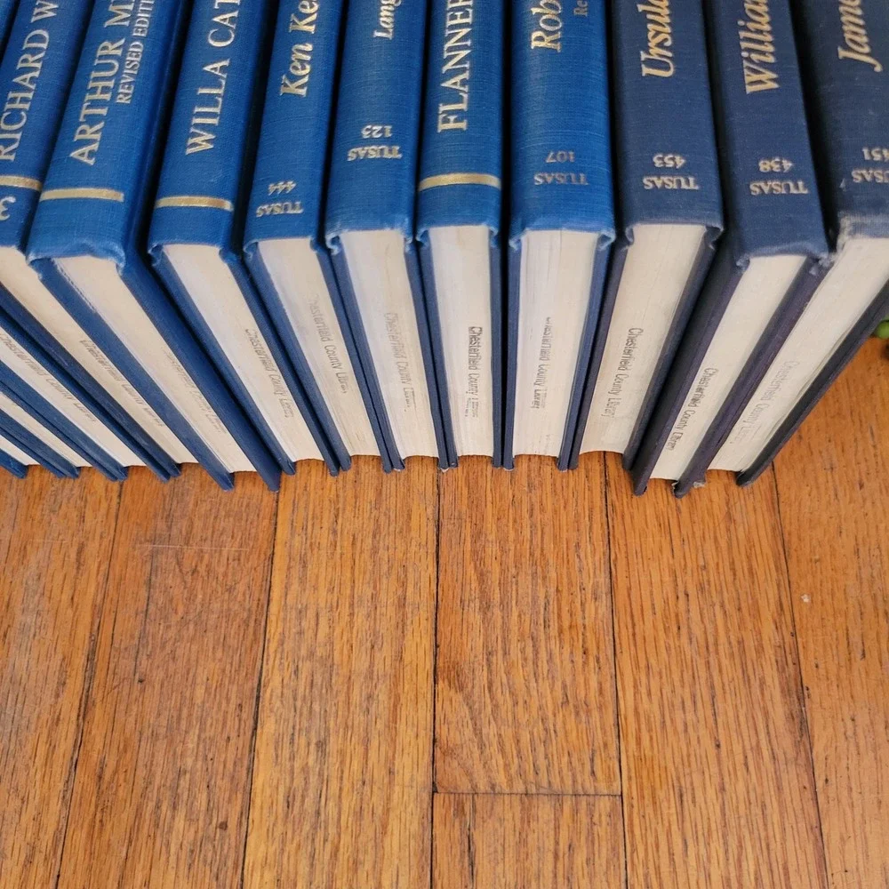 13 Book Set Blue Twaynes United States Authors Series Hardcover Vintage Decor